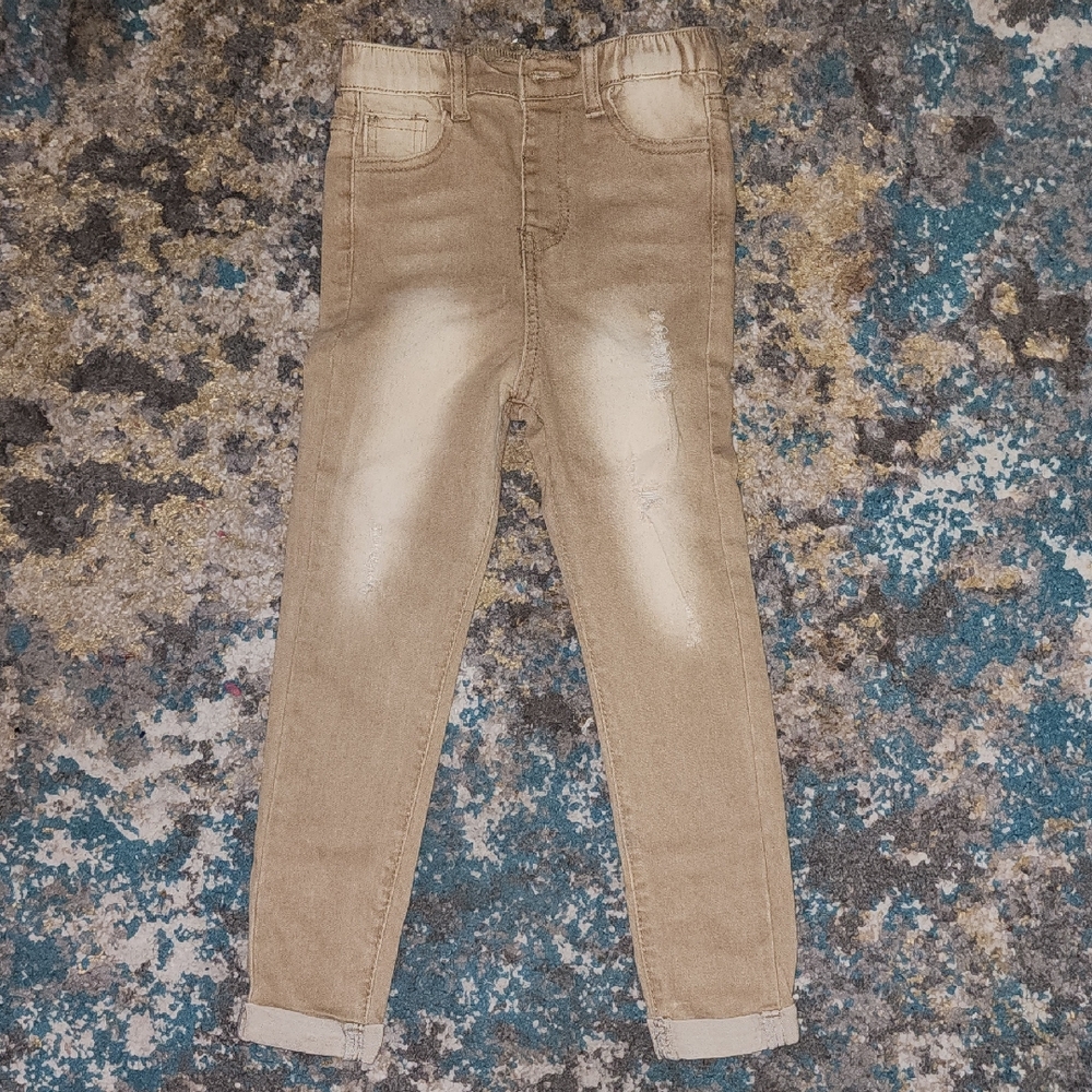 New Kids Tan Distressed Denim Skinny Jeans 4T